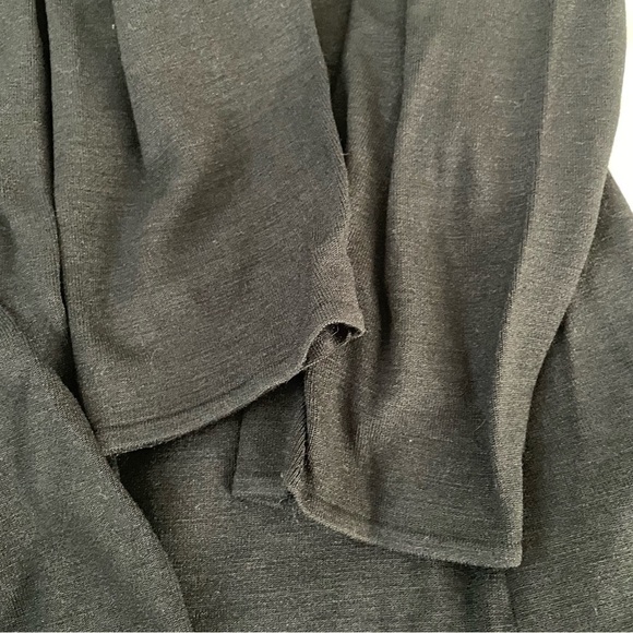 Eileen Fisher LARGE Black Open Front Long Cardigan Women's silk blend - Picture 4 of 5